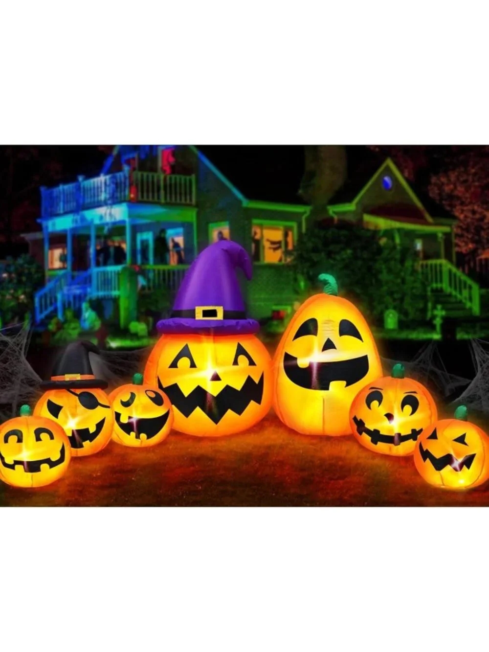 12 Ft Halloween Inflatable Pumpkins with LED Lights | Outdoor Decor for Yard